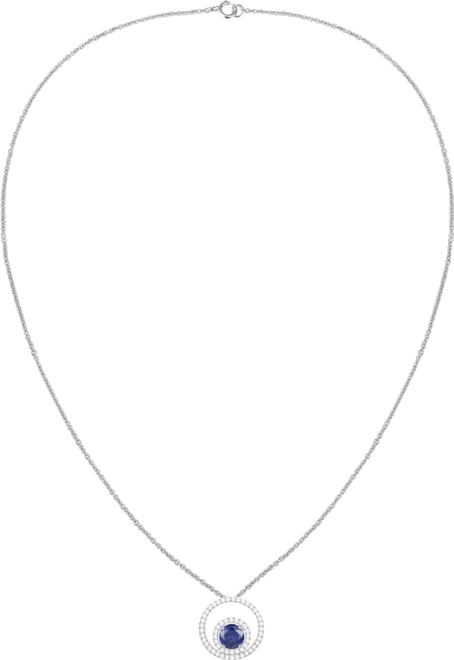 Lab-Grown Sapphire (1 ct. t.w.) & White Sapphire (1/3 ct. t.w.) Pendant Necklace in 14k Gold Over Sterling Silver (also in Ruby & Emerald)