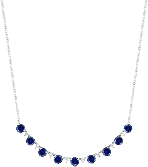 Blue Topaz (2-3/4 ct. t.w.) & Lab-Grown White Sapphire (3/8 ct. t.w.) Necklace in Sterling Silver