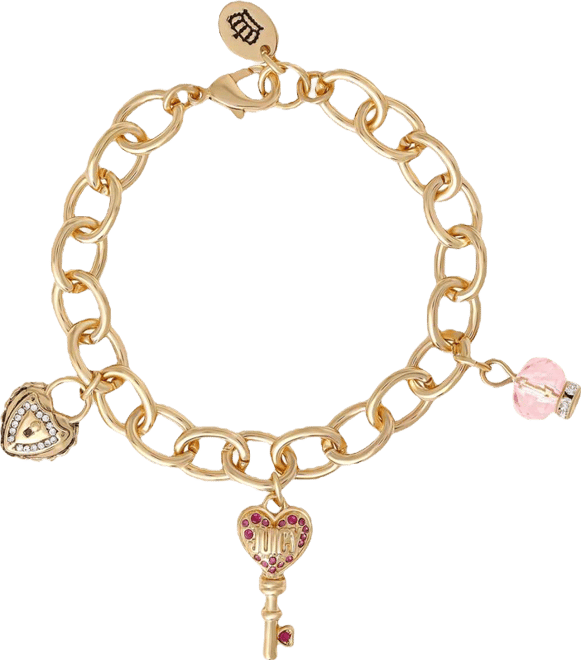 Charm Bracelet Set with Heart and Key Charms