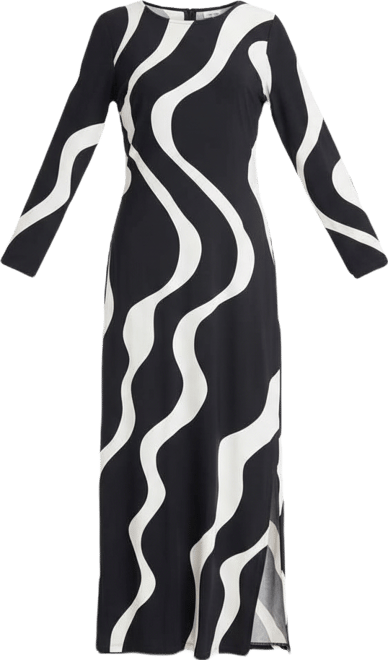 Women's Long-Sleeve Maxi Dress with Slit