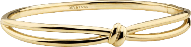 Love Knot Bangle Bracelet in Gold Plated Sterling Silver