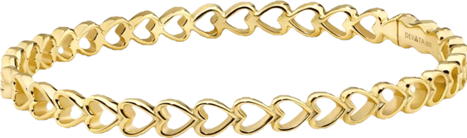 Open Heart Bangle Bracelet , Size Medium