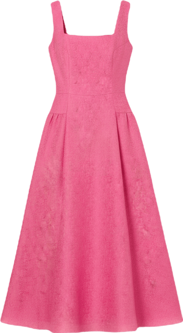 Women's Square Neck Textured Midi Dress