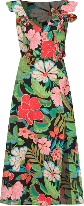 Women's 3D Floral Print Midi Dress