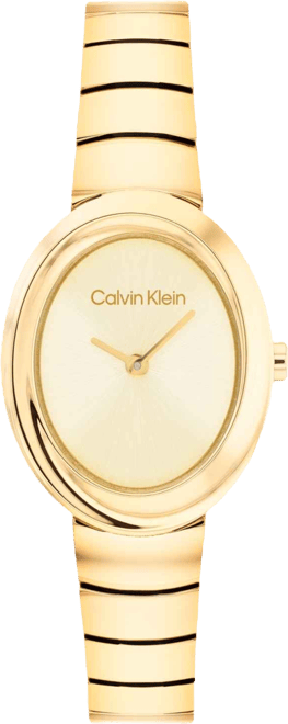 Women's Twisted Bezel Gold Tone Stainless Steel Bracelet Watch, 24mm