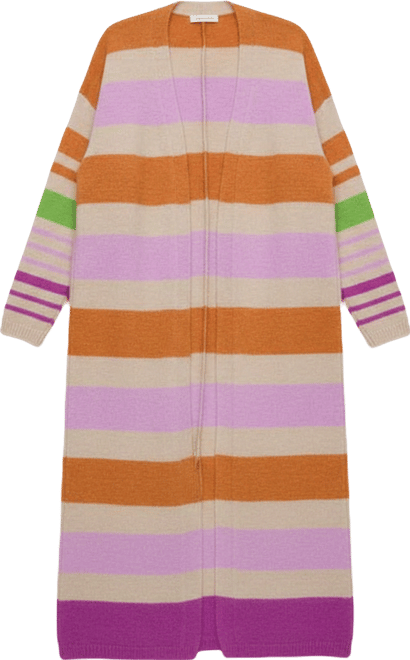 Women's Blondie Long Line Rugby Stripe Cardigan