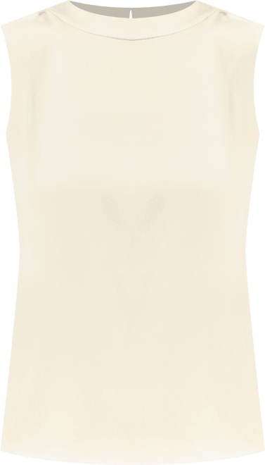 Women's Sleeveless Round Neck Silk Top