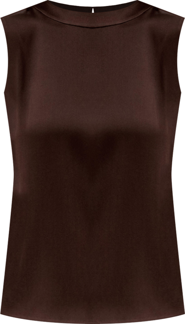 Women's Sleeveless Round Neck Silk Top