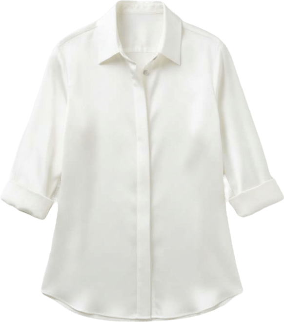 Women's Elegant Silhouette Silk Shirt