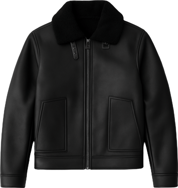 Men's Faux-Leather Fleece Jacket