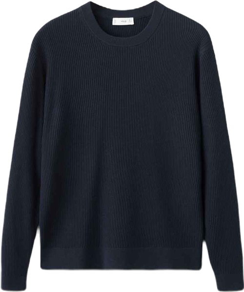 Men's Fine Rib-Knit Cotton Sweater