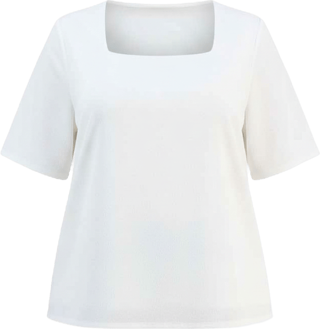 Trendy Plus Size Textured Square-Neck Top