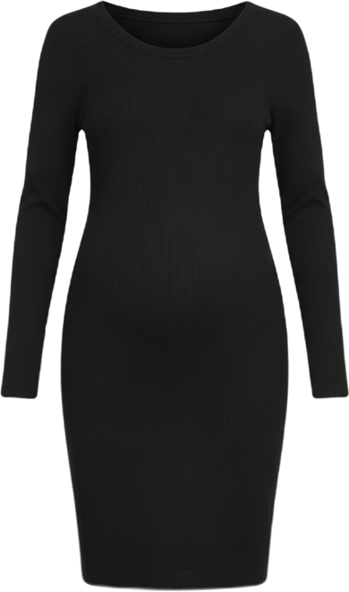 Maternity Bodycon Ribbed Knit Long Sleeve Dress