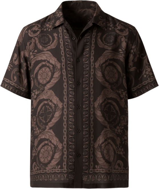 Men's Baroque Printed Pointed Collar Shirt