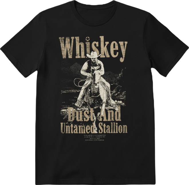 Men's Tafo Whiskey Cowboy Print T-Shirt