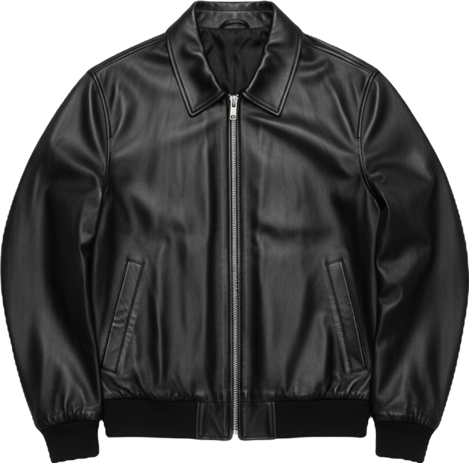 Men's Leather Bomber Jacket