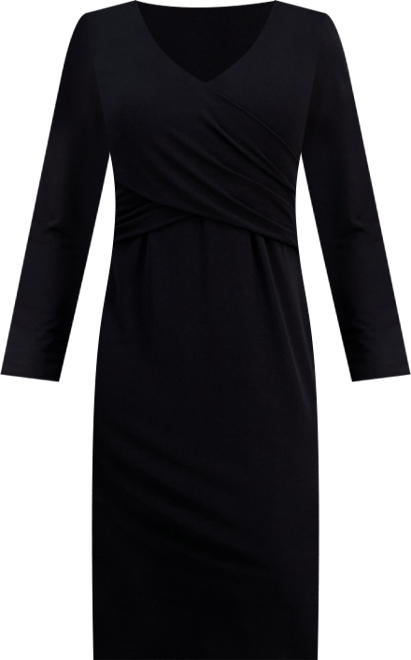 Petite Drape-Front Midi Dress