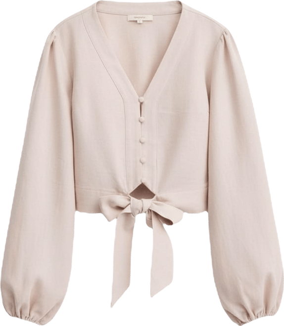 Women's Shirley Linen Tie-Front Blouse
