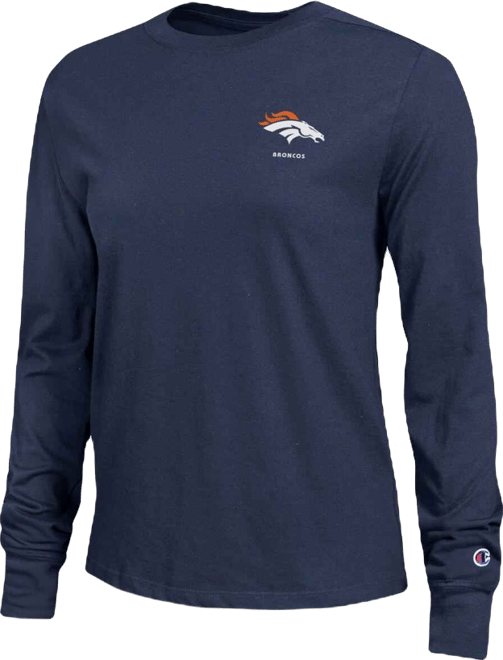 Women's Navy Denver Broncos Core Long-Sleeve T-Shirt