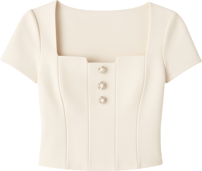 Women's Short-Sleeve Square Neck Evelina Top