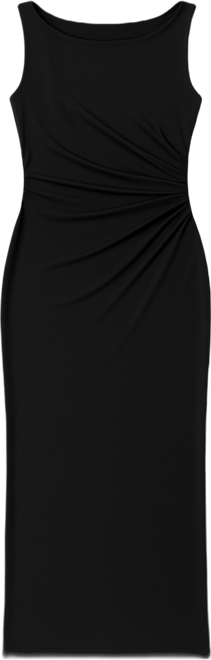 Women's Shapewear Boatneck Draped Sculpting Maxi Dress