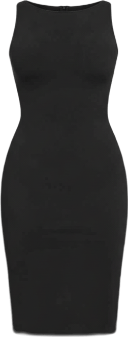 Women's Shapewear Sleeveless Boatneck Sculpting Midi Work Dress