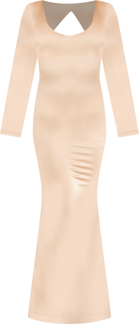 Women's Shapewear Shine Long Sleeve Cut-Out Hourglass Maxi Dress