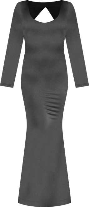 Women's Shapewear Shine Long Sleeve Cut-Out Hourglass Maxi Dress