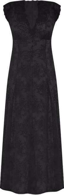 Women's Shapewear Boho Floral Lace Front Slit Maxi Dress