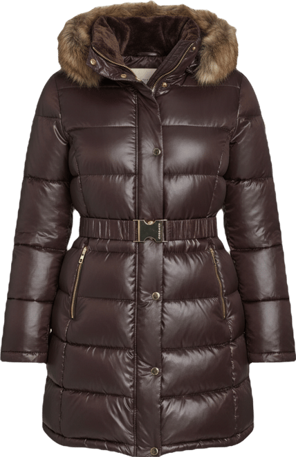 Women's Stand Collar Belted Puffer Coat