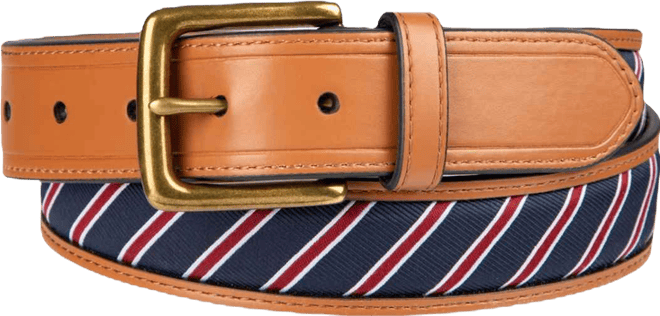 Men's Prep Striped Ribbon Inlay Casual Belt