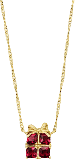 Crystal 14K Gold-Tone Over Brass Pendant Necklace