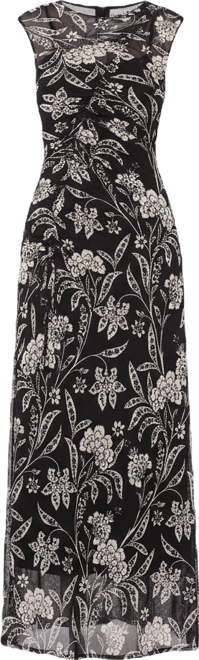 Women's Mesh Ruched Sleeveless Maxi Dress