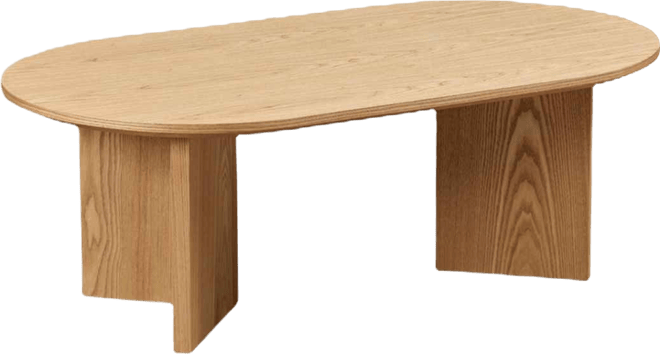 Oval Modern Coffee Table with Pedestal