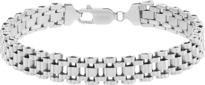 Men's Panther Chain Bracelet in Sterling Silver