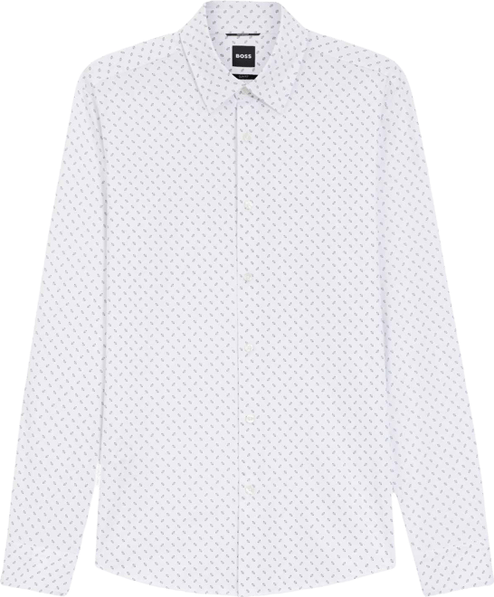 Boss by  Men's Printed Cotton Blend Slim-Fit Dress Shirt