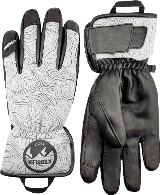 Men's Waterproof Leather Ergo Grip Snow Gloves