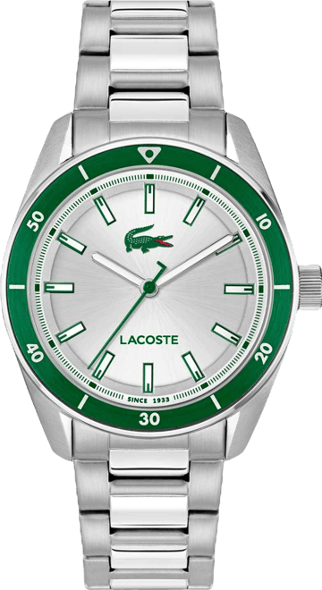 Men's Boston Silver Tone Stainless Steel Bracelet Watch, 39mm