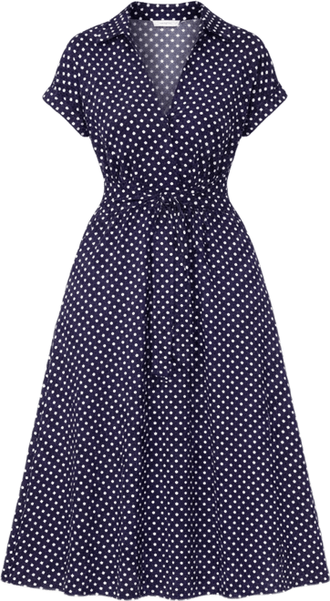 Women's Polka-Dot Midi Dress
