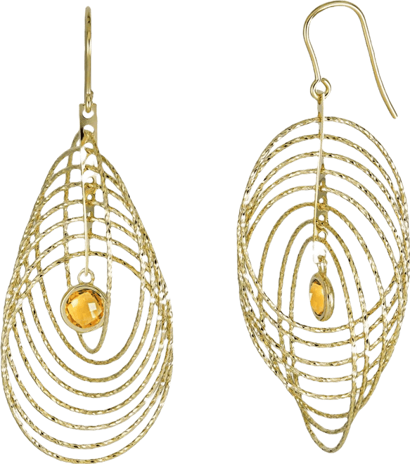 Sky Blue Topaz (2 ct. t.w.) Bezel Spiral Drop Earrings in 14k Gold-Plated Sterling Silver (Also Available in Citrine)