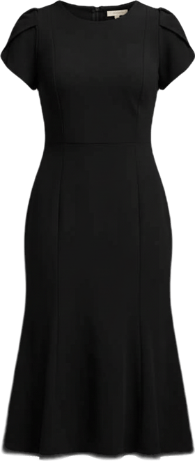 Women's Crewneck Short-Sleeve Midi Dress