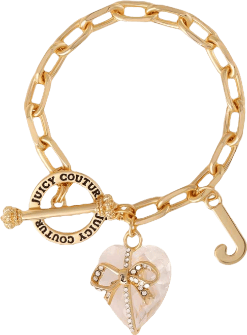 Heart Stone & J Charm Bracelet