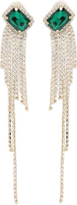 Women's Green Bling Drop Earrings