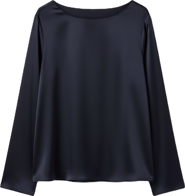 Women's Silk Charmeuse Crewneck Blouse
