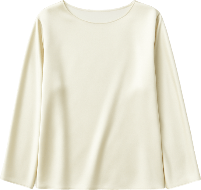 Women's Silk Charmeuse Crewneck Blouse