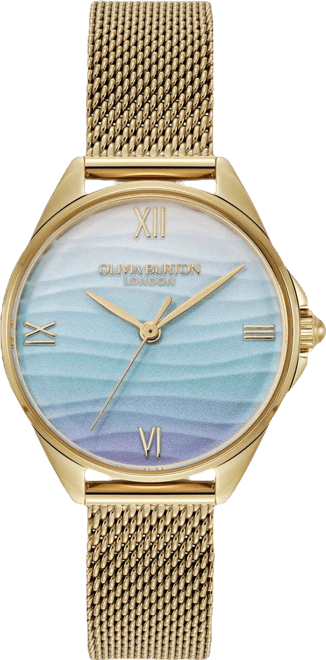 Women's Azure Gold Tone Stainless Steel Mesh Bracelet Watch, 30mm