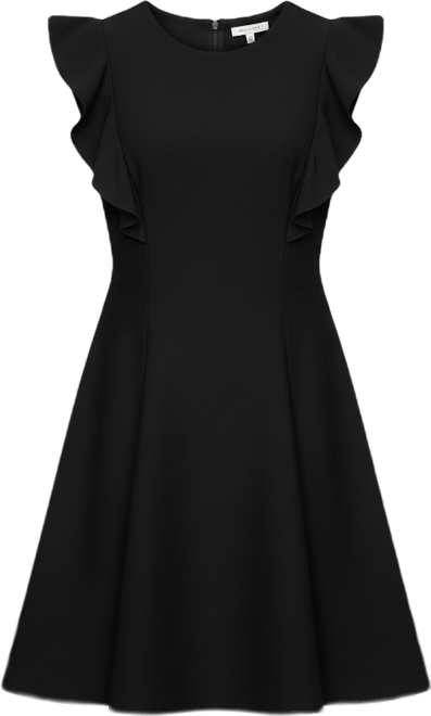 Women's Ruffle Sleeve Crewneck Dress