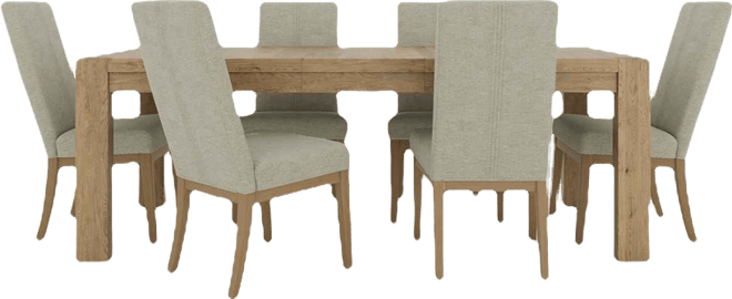 Davie Rectangular 7pc Dining Set (Table & 6 Upholstered Side Chairs)