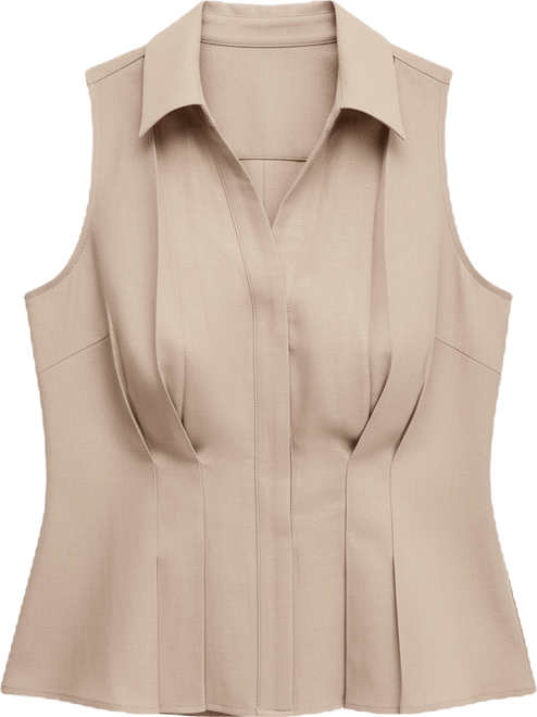 Women's Sleeveless Collared Linen Button-Down Shirt, Macy's Exclusive