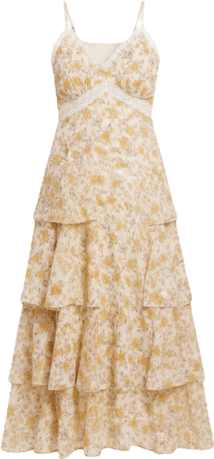 Women's Ruffled Lace-Trim Maxi Dress, Macy's Exclusive